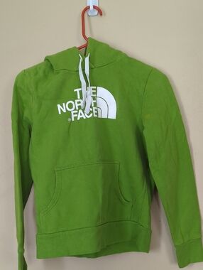 The North Face Lime Green Pullover Hoodie with White Logo
